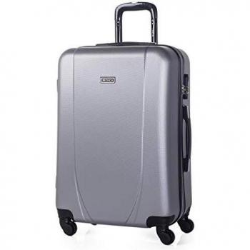 ITACA - Maleta de Viaje rígida 4 Ruedas Trolley 65 cm Mediana de abs. práctica cómoda y Ligera. Calidad Marca y Confianza. Estudiantes y Profesionales. 71160, Color Plata