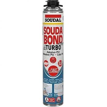 Espuma Adhesiva de Poliuretano Monocomponente Soudabond Turbo 750ml para Pistola, Caja de 12 Unidades - Soudal