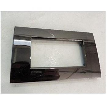Placa Bticino Livinglight AIR 4 Módulos Peltro Brillante - Diseño Impecable