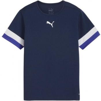 Camiseta de fútbol Puma JR Individual Rise Marino para niño, jersey ligero, diseño moderno, tejido transpirable, tecnología de absorción de humedad, ajuste cómodo y estilo deportivo