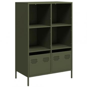 Aparador de acero verde oliva 68x39x103,5 cm