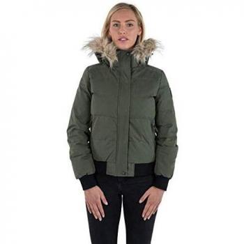 Trespass Kendrick - Chaqueta de plumón Impermeable con Capucha Desmontable, Mujer, Color Verde Oscuro, tamaño Large