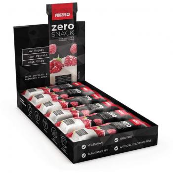 Prozis Zero Snack Barra Rico En Proteína y Bajo en Hidratos de Carbono y Azúcares, Chocolate Blanco con Frambuesas - 12 x 35 g