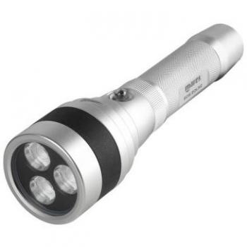 Linterna Mares Eos 20LRZ Plateado - Linterna sumergible, 200 lúmenes de potencia, alcance de hasta 100 metros, cuerpo de aluminio anodizado, resistente al agua hasta 60 metros, batería recarg