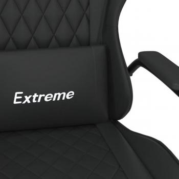 Silla gaming con masaje de cuero sintético negro