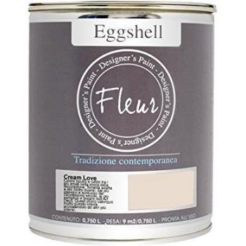 Fleur Designer'S Paint Fleur Eggshell - Esmalte satinado de alta resistencia para muebles y grandes superficies - 0,75 l - F04 Cream Love