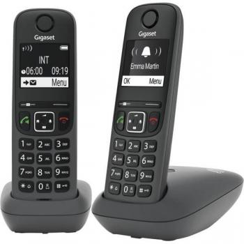 Teléfono DECT/analógico Gigaset AE690 Duo con identificador de llamadas y manos libres - Antracita (2 Mobilteile)