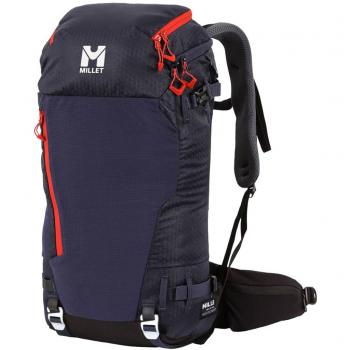 Mochila Millet Ubic 20L azul noche rojo, capacidad de 20 litros, diseño ergonómico, material resistente al agua, múltiples compartimentos organizativos, correas ajustables y sistema de ventilación en la espalda