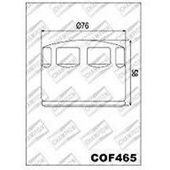 Filtro de aceite Champion COF465 - Ø 76x58, compatible con Renault R5, 4 Van, ALPINE A310 Coupe y MASERATI GHIBLI 2