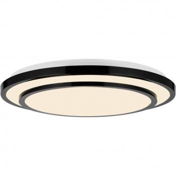 Plafón LED Lindby Duala, negro, RGB, CCT, control remoto, lámpara de techo para salón y comedor (1 llama), hecho de plástico
