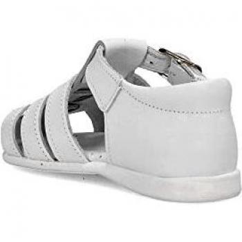 PEKES Sandalia cómoda de Piel niño Pet 12179C Blanco - 22, Blanco