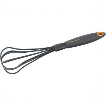 Fackelmann Soft Batidor Manual de Varillas, Nylon resistente hasta 220ºC y Mango Suave y Antideslizante de Polipropileno, Diseño Ergonómico, 29x7cm, 1 ud.