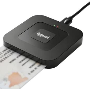Lector de DNI Electrónico y Tarjetas ID IGGUAL - USB-A/Tipo C - Compatible DNIe 4.0 - Velocidad de Lectura 420 kbps - Compacto y Sin Alimentación