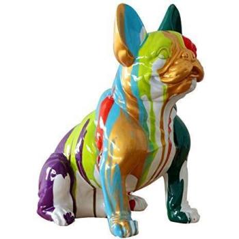 Figura Boston Terrier Sentado Kuatéh Nina 40x29x45 cm Multicolor