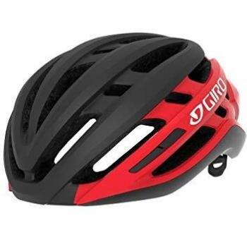 Giro Agilis Cascos A, Unisex Adulto, Negro Mate/Rojo Brillante, M