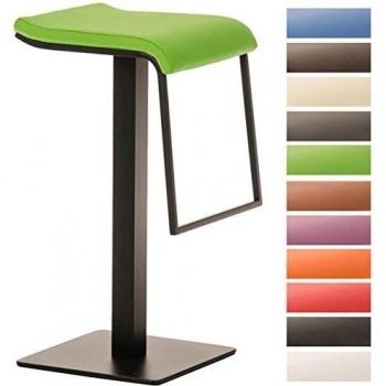Taburete de Bar Lameng B78 Verde en Similpiel con Estructura Metálica y Reposapiés, Altura de Asiento: 78 cm