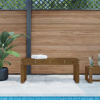 Banco de jardín madera maciza de pino marrón miel 110x38x45 cm
