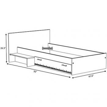 Cama Infantil 90 x 190 cm con Cajón - Natural y Blanco - IPLIA