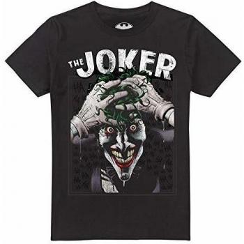 DC Comics Crazed Joker Camiseta, Negro