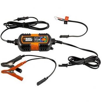 Cargador Automático de Baterías BLACK+DECKER 6/12V con Conexiones Múltiples y Protección Indicadores