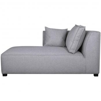 Chaise longue esquina izquierda tejido gris perla Pluriel