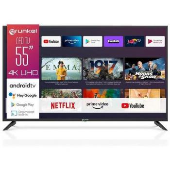 Televisor LED 55 Smart TV Android Google Negro Grunkel