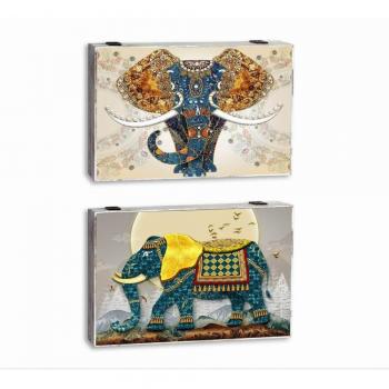 Tapa DKD Home Decor Contador Elefante Turquesa Madera MDF 2 Unidades 46,5 x 6 x 31,5 cm