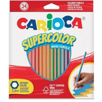 Lápices de colores Carioca Supercolor con mina gruesa, paquete de 24 unidades