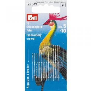 Prym Agujas De Coser A Mano para Bordar, Metal, Silver/Gold, 10.9 x 4.9 x 0.02 cm, 16