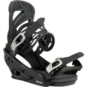 Burton Scribe 2025 Fijaciones de Snowboard para Mujer - Color Negro, diseño ergonómico, ajuste fácil, base ligera, almohadillas acolchadas, correas ajustables y soporte para el tobillo
