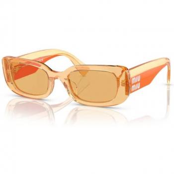 Miu Miu MU 08YS Col. 12M10B Women's Square Sunglasses - Orange/Yellow Solid, Size: One Size