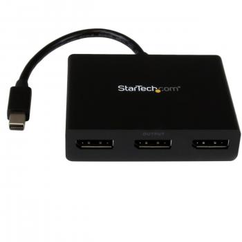 StarTech.com 3-Port Multi Monitor Adapter - Mini DisplayPort to DisplayPort MST Hub, Dual 4K30Hz & 1x 1080p - Video Splitter for Extended Desktop Mode on Windows Only - mDP 1.2 to 3x DP