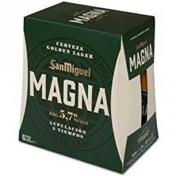 San Miguel Magna - Cerveza Dorada Lager Pack de 6 x 25 cl - 5,7% de Volumen de Alcohol