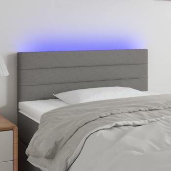 Cabecero LED gris oscuro 80x5x78/88 cm tela