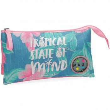 Maui & Sons Tropical State Neceser de viaje, 22 cm, 1.32 litros, Multicolor