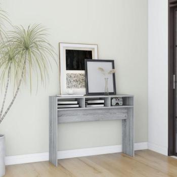 Mesa consola de madera contrachapada gris 105x30x80 cm