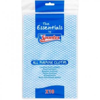 Paquete de 10 Paños de Limpieza Spontex Essentials Azul/Blanco Talla Única