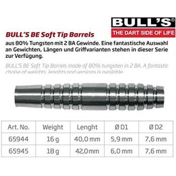 Bull's Darts 65944 - Barril be12 tungsteno 80% 16 gr