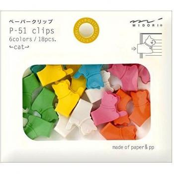 Midori 43298006 - Pack de 30 clips divertidos con forma de gato