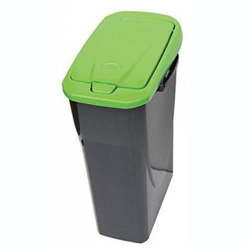 M Home Cubo 25 L ECOBIN con Tapa de Color Verde 21,5x36x51 cm