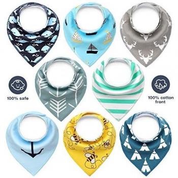Baberos Bebe Baberos Bandanas LENBEST, Baberos Bandana, Bebé Babero Bandana - 8pcs, para recién nacidos bebé y niños, 100% Algodón Orgánico