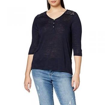 ONLY Carmakoma Carminna 3/4 Tunic Blouse Camisa Manga Larga, Azul