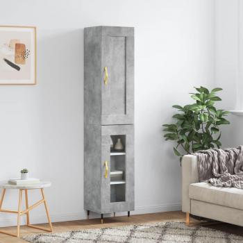 Aparador de hormigón gris 34,5x34x180 cm de madera multicapa Vidaxl