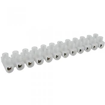 Regleta de Conexión Polietileno 12 Polos 10mm2 Blanca Blister