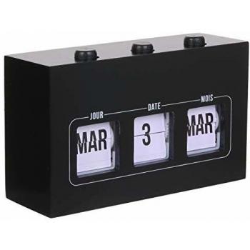 Calendario Perpetuo Flip Flap Decorativo Negro 11,5 cm