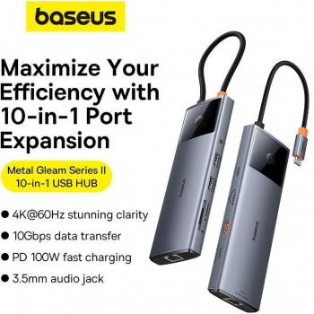 Baseus Metal Gleam Series II 10-in-1 USB Hub Docking Station