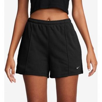 Pantalón corto de mujer Nike Sportswear Chill Terry de tejido French terry, talle medio de 10 cm - Negro (M EU 40-42)