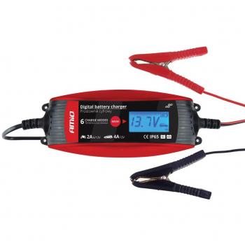 Cargador de batería inteligente AMiO 6/12V con pantalla digital (14-120 Ah)
