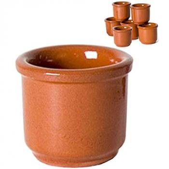 Pack de 6 vasos de cerámica de barro para chupitos, capacidad de 5 cl, altura de 4,5 cm y diámetro de 5 cm, estilo tradicional