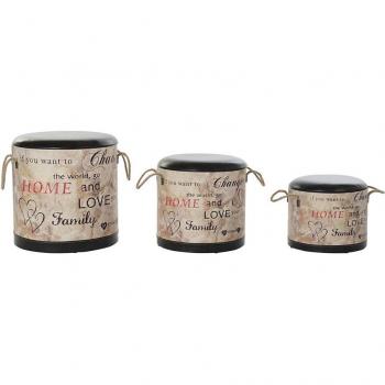 Juego de Cajas Decorativas DKD Home Decor Amor MDF PU (3 pcs)